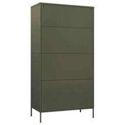 Berkfield Home Wardrobe Olive Green 90x50x180 cm Steel - Size: 90 x 50 x 180 cm - thumbnail 5