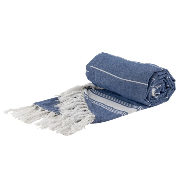 Nicola Spring Round Turkish 100% Cotton Soft Large Lightweight Beach Towel 190cm in Navy - image 1