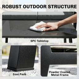OUTSUNNY Rattan Garden Furniture Set, Outdoor Furniture Conversation Set in Dark Grey - thumbnail 6