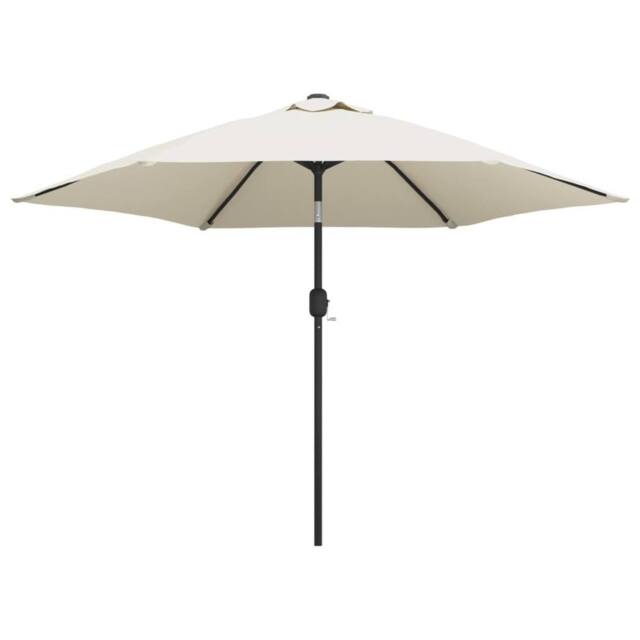 Berkfield Home LED Cantilever Umbrella 3 m Sand White - image 1