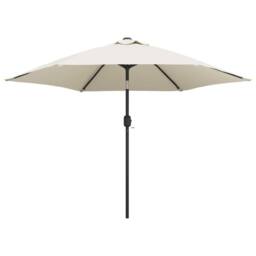 Berkfield Home LED Cantilever Umbrella 3 m Sand White