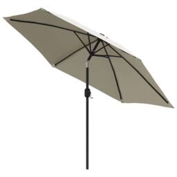 Berkfield Home LED Cantilever Umbrella 3 m Sand White - thumbnail 4