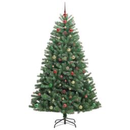 Berkfield Home Artificial Hinged Christmas Tree Green 180 cm PVC & Metal - thumbnail 6