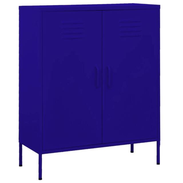 Berkfield Home Storage Cabinet Navy Blue 80x35x101.5 cm Steel - image 1
