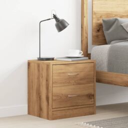 Berkfield Home Bedside Cabinet Artisian Oak 40x30x40 cm Engineered Wood in Brown - Size: 40 x 30 x 40 cm - thumbnail 3