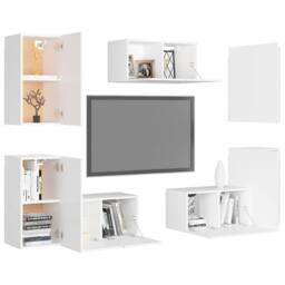 Berkfield Home 7 Piece TV Cabinet Set White Engineered Wood - thumbnail 3