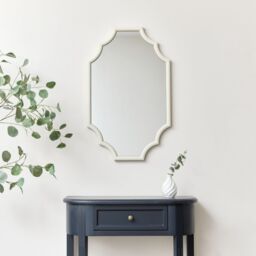 Melody Maison Ivory Geometric Framed Wall Mirror 80cm X 50cm - Size: 80 cm X 50 cm - thumbnail 3