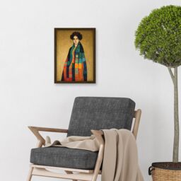 Artery8 Gustav Klimt Inspired Female Portrait Woman Artwork Framed Wall Art Print A4 in Brown - thumbnail 2
