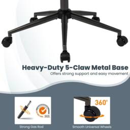 Gymax Ergonomic Work Chair Office Chair With Headrest & Rocking Backrest in Navy - thumbnail 6