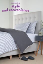 Slumberdown Coverless Comfort Printed Stripe Grey 10.5 Tog Duvet - Size: Single - thumbnail 2