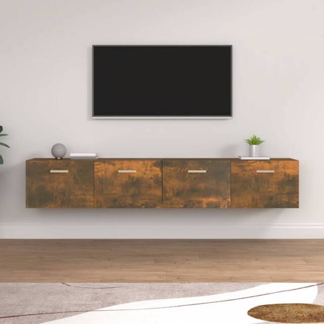 Berkfield Home Wall Cabinets 2 pcs Smoked Oak 100x36.5x35 cm Engineered Wood in Brown - image 1