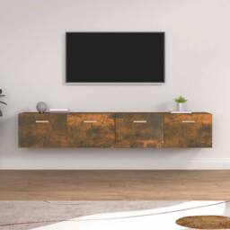 Berkfield Home Wall Cabinets 2 pcs Smoked Oak 100x36.5x35 cm Engineered Wood in Brown - thumbnail 1