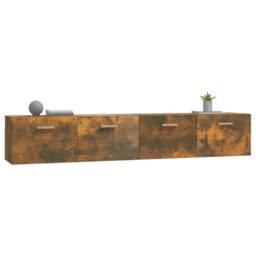 Berkfield Home Wall Cabinets 2 pcs Smoked Oak 100x36.5x35 cm Engineered Wood in Brown - thumbnail 5