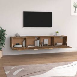 Berkfield Home Wall Cabinets 2 pcs Smoked Oak 100x36.5x35 cm Engineered Wood in Brown - thumbnail 3