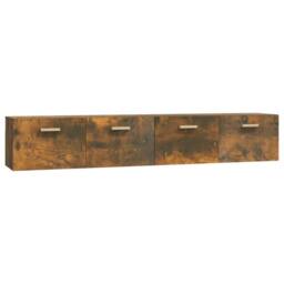 Berkfield Home Wall Cabinets 2 pcs Smoked Oak 100x36.5x35 cm Engineered Wood in Brown - thumbnail 2