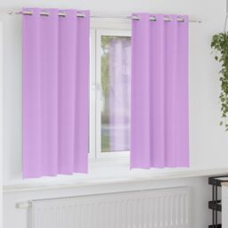 Berkfield Home Curtains with Curtains 2 pcs Purple 175 x 140 cm Polyester - thumbnail 1