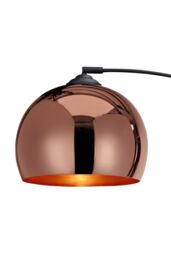 Teamson Home Modern Curved Arc Floor Lamp with Bell Shade & Marble Base, Rose Gold/Black in Rose Gold - thumbnail 6
