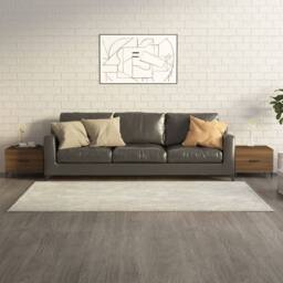 Berkfield Home Coffee Tables with Metal Legs 2 pcs Brown Oak 50x50x40 cm - Size: 50 x 50 x 40 cm - thumbnail 2