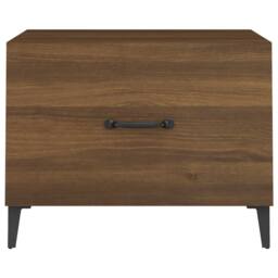 Berkfield Home Coffee Tables with Metal Legs 2 pcs Brown Oak 50x50x40 cm - Size: 50 x 50 x 40 cm - thumbnail 7