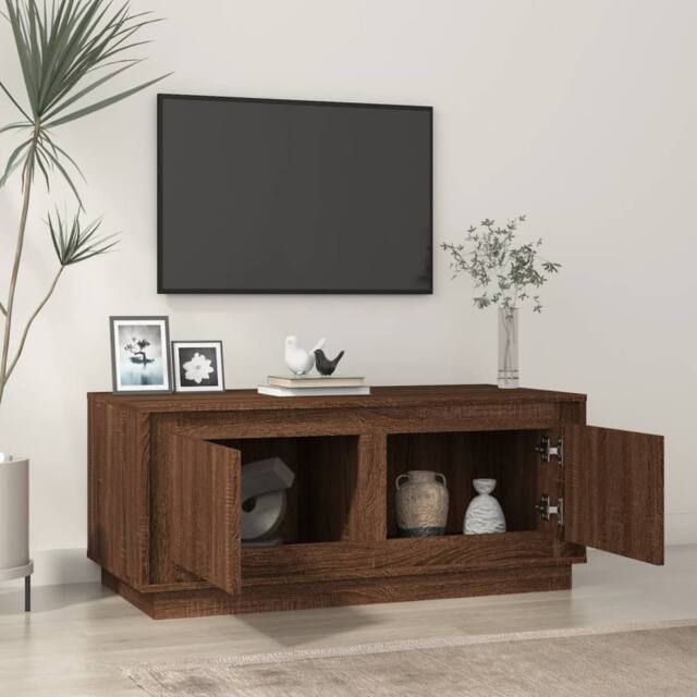 Berkfield Home Decorative Coffee Table Brown Oak 102x50x44 cm Engineered Wood - Size: 102 x 50 x 44 cm - image 1