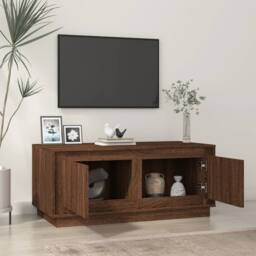 Berkfield Home Decorative Coffee Table Brown Oak 102x50x44 cm Engineered Wood - Size: 102 x 50 x 44 cm - thumbnail 1