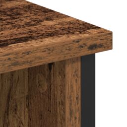 Berkfield Home TV Cabinet Old Wood 100x35x45 cm Engineered Wood & Steel in Brown - Size: 100 x 35 x 45 cm - thumbnail 4