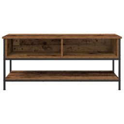 Berkfield Home TV Cabinet Old Wood 100x35x45 cm Engineered Wood & Steel in Brown - Size: 100 x 35 x 45 cm - thumbnail 3