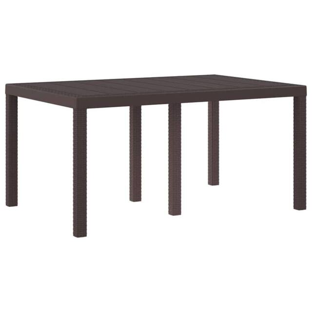 Berkfield Home Garden Table Brown 150x100x73 cm Poly Rattan - Size: 150 x 100 x 73 cm - image 1