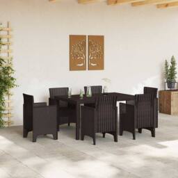 Berkfield Home Garden Table Brown 150x100x73 cm Poly Rattan - Size: 150 x 100 x 73 cm - thumbnail 3