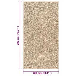 Berkfield Home Rug ZIZUR 100x200 cm Jute Look Indoor & Outdoor in Brown - Size: Medium - thumbnail 8