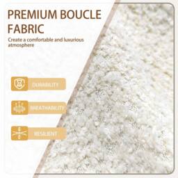 SONARA Set of 2 Modern Bouclé Fabric Dining Chairs with Metal Legs in White - thumbnail 8