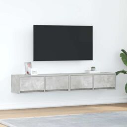 Berkfield Home TV Cabinets 2 pcs Concrete Grey 80x31x25.5 cm Engineered Wood - thumbnail 1