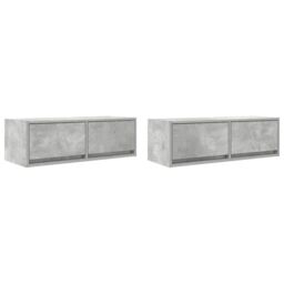 Berkfield Home TV Cabinets 2 pcs Concrete Grey 80x31x25.5 cm Engineered Wood - thumbnail 2