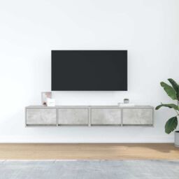 Berkfield Home TV Cabinets 2 pcs Concrete Grey 80x31x25.5 cm Engineered Wood - thumbnail 3