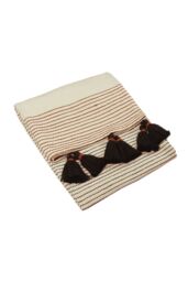 Furn Banda Woven 100% Cotton Tasselled Throw in Brown