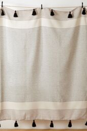 Furn Banda Woven 100% Cotton Tasselled Throw in Brown - thumbnail 2