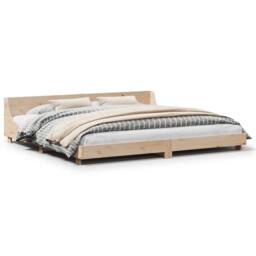 Berkfield Home Beautiful Bed Frame without Mattress 200x200 cm Solid Wood Pine in Natural - thumbnail 3