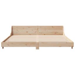 Berkfield Home Beautiful Bed Frame without Mattress 200x200 cm Solid Wood Pine in Natural - thumbnail 4