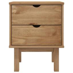 Berkfield Home Bedside Cabinet OTTA 46x39.5x57 cm Solid Wood Pine in Brown - thumbnail 3