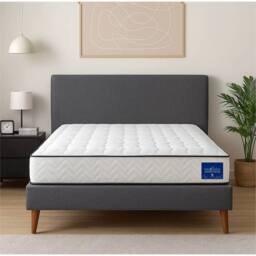 Bedzonline 2FT6 Pocket Spring Mattress - for Full Body Support, Breathable Comfort & Restful Sleep in White - Size: Small Single - thumbnail 1