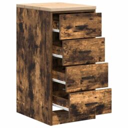 Berkfield Home Garage Storage Cabinet Smoked Oak 40x51x85 cm Solid Wood Pine in Brown - Size: 40 x 51 x 85 cm - thumbnail 5