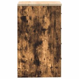 Berkfield Home Garage Storage Cabinet Smoked Oak 40x51x85 cm Solid Wood Pine in Brown - Size: 40 x 51 x 85 cm - thumbnail 7