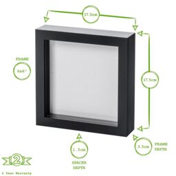 "Nicola Spring 3D Box Photo Frames - 6"" x 6"" - Pack of 2 in White" - thumbnail 4