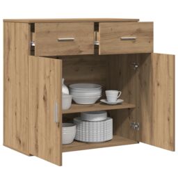Berkfield Home Sideboard with Drawer with Shelf with Storage with Door Artisan oak Engineered wood in Brown - thumbnail 3