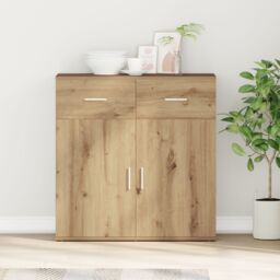 Berkfield Home Sideboard with Drawer with Shelf with Storage with Door Artisan oak Engineered wood in Brown - thumbnail 1