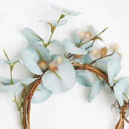 Bloom Artificial Medium Eucalyptus Round Hoop Wreath - Faux Foliage Home Wall, Door, Table Decoration - 23cm Diameter in Blue - thumbnail 2