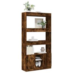 Berkfield Home Highboard¬†Smoked Oak 92x33x180 cm Engineered Wood in Brown - Size: 92 x 33 x 180 cm - thumbnail 4