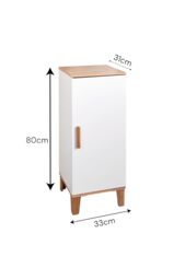 Showerdrape Amalfi Matt White & Bamboo Single Floor Bathroom Cabinet - thumbnail 5