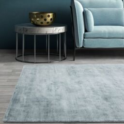 The Rug Shop UK Blue Handmade Modern Plain Viscose Easy To Clean Area Rug - Size: 160 cm x 230 cm - thumbnail 3