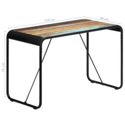 Berkfield Home Dining Table 118x60x76 cm Solid Reclaimed Wood - Size: 118 x 60 x 76 cm - thumbnail 8